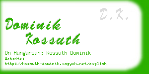 dominik kossuth business card